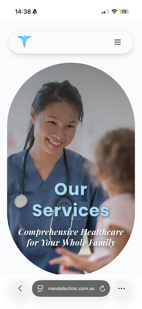 Mandala Clinic — mobile view